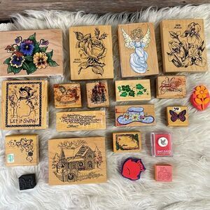 Craft Stamps Assortment and Sizes, Floral, Christmas and more